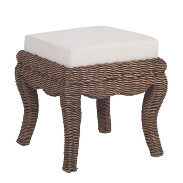 Rowan 19.7" Bohemian Designer Woven Rattan/Wood Vanity Stool - JONATHAN Y